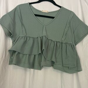 Alterd state green crop top